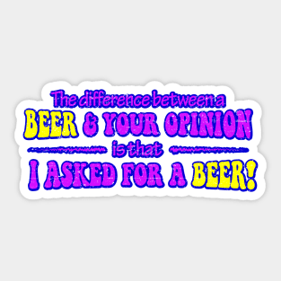 Beer Opinion (Funky - Worn) Sticker